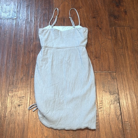 Small Privacy Please Blue Spaghetti Strap Mini Sundress - Picture 7 of 8